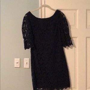 Lilly Pulitzer navy lace dress.